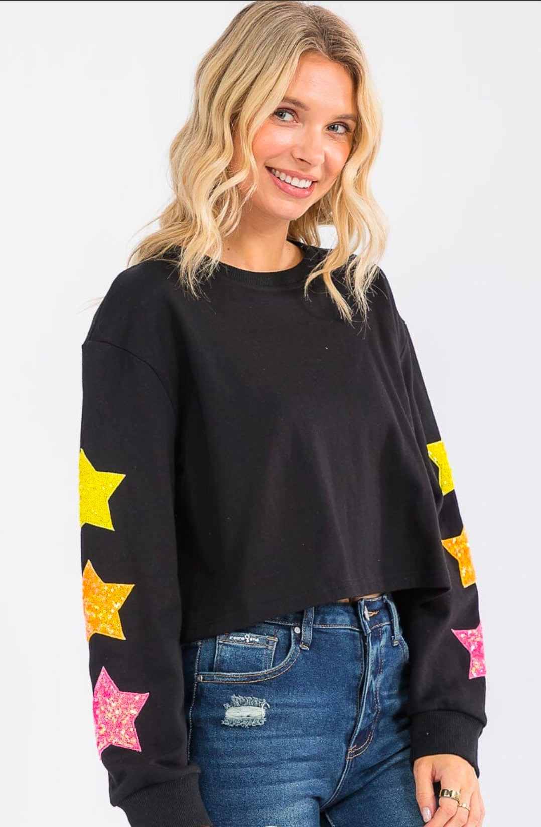 Women's Long Sleeve Sequins Pullover Sweater