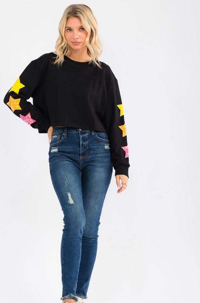 Women's Long Sleeve Sequins Pullover Sweater