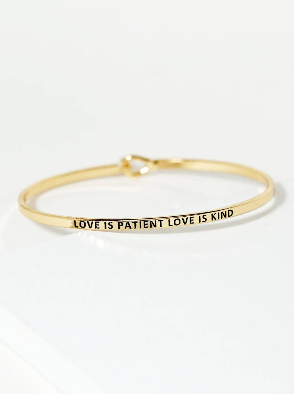 Inspirational Engraved Bangle Bracelet "Love Is Patient